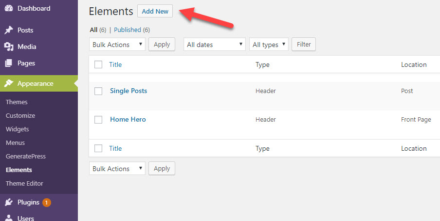 How to Add Author Box In GeneratePress 3 How to add a new element in GenratePress